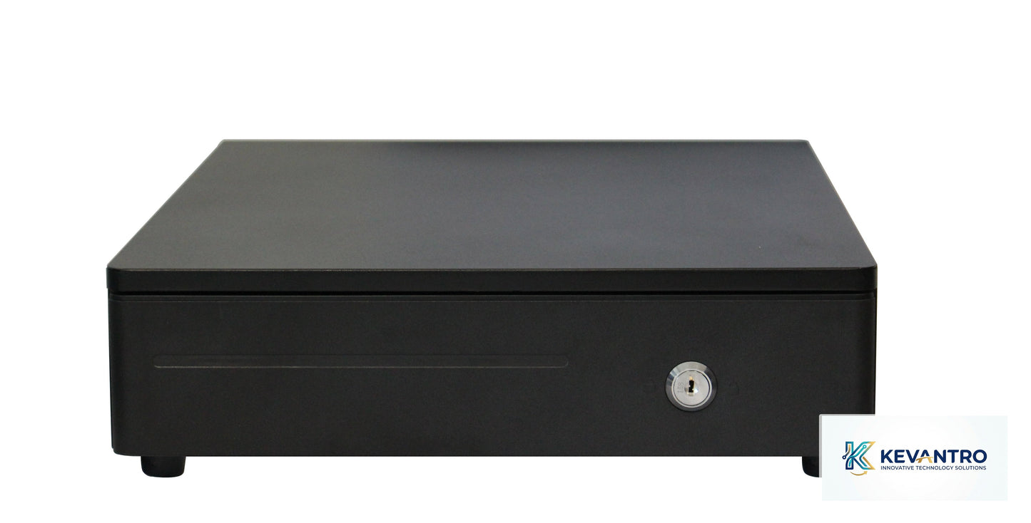 Kevantro KEVCASH-335R | Electronic Metal Cash Drawer | RJ11/RJ12 | 4 Bill 5/8 Coin | 3-Position Lock | Compatible with All EPOS Receipt Printers | Retail & Hospitality