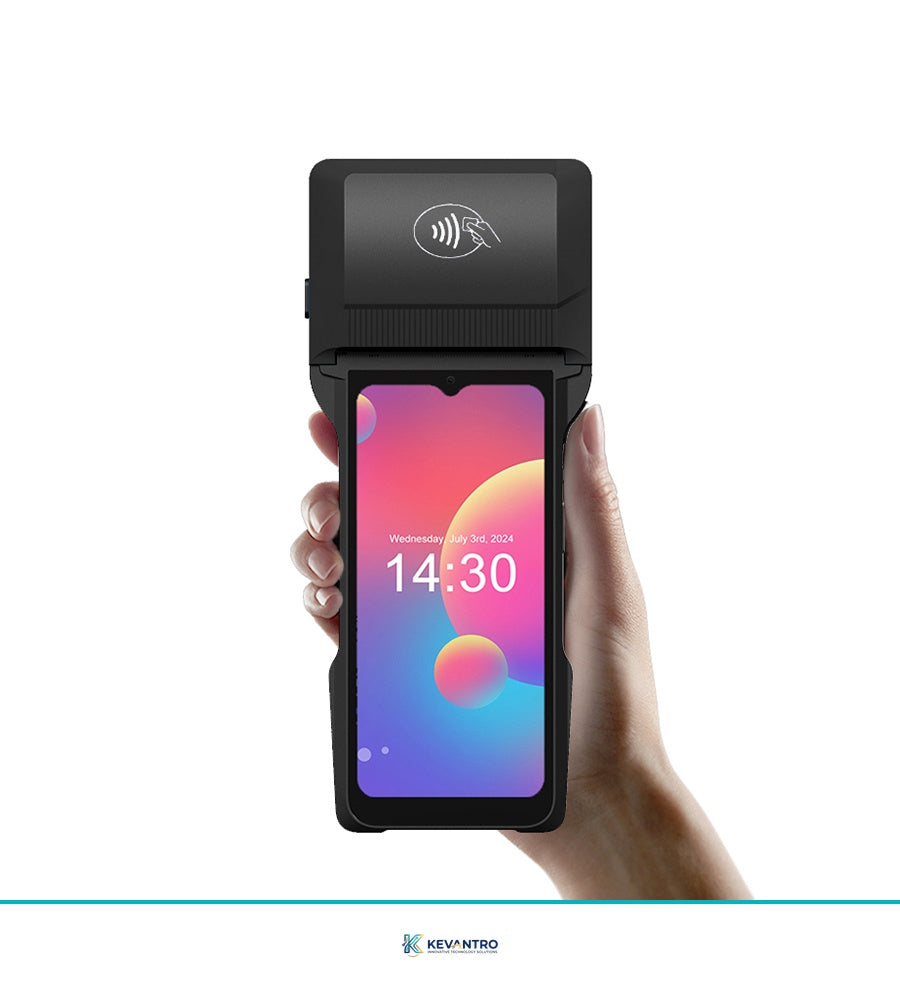 Kevantro KEVPOS-T6 Android 14 Smart Handheld POS Terminal | 6.5" Touchscreen | 80mm Thermal Printer | NFC | 4G | 6400mAh
