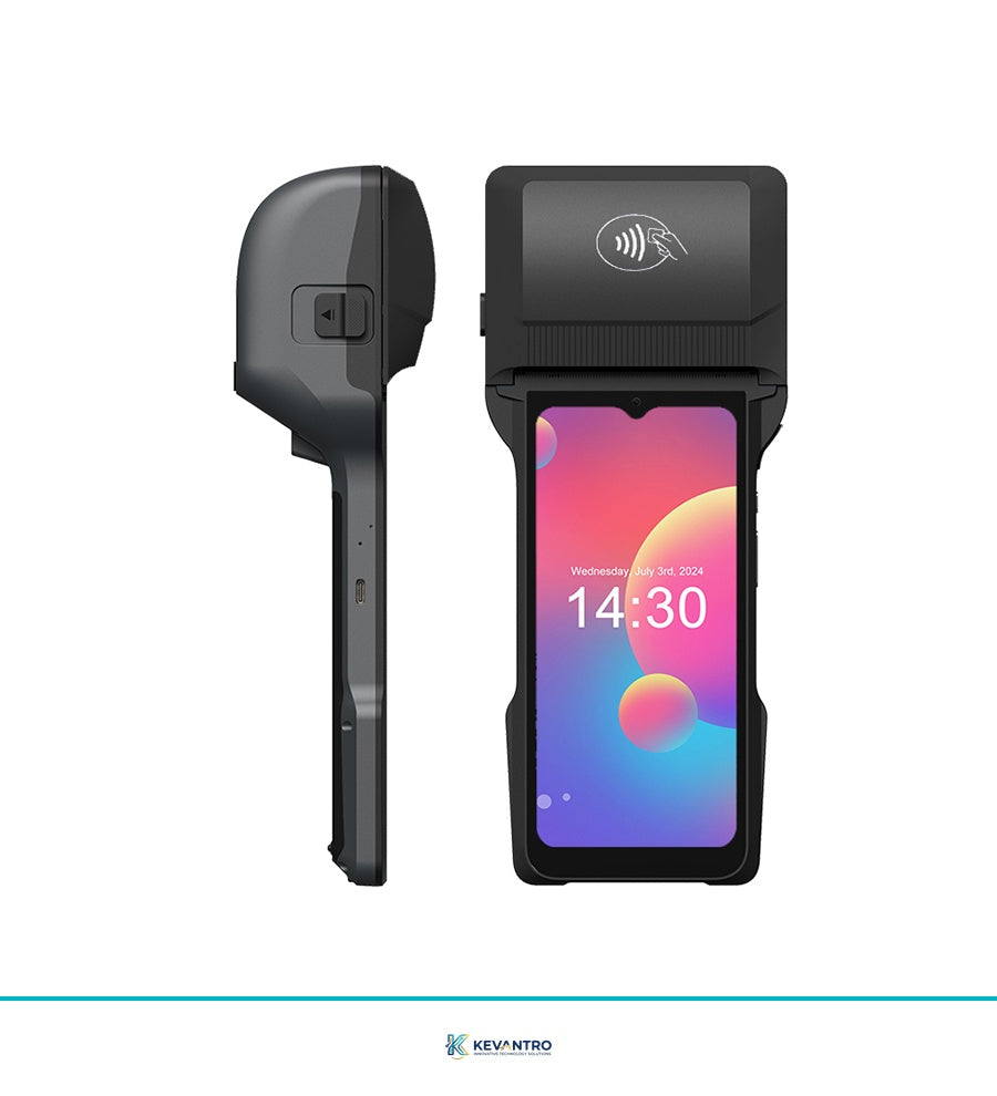 Kevantro KEVPOS-T6 Android 14 Smart Handheld POS Terminal | 6.5" Touchscreen | 80mm Thermal Printer | NFC | 4G | 6400mAh