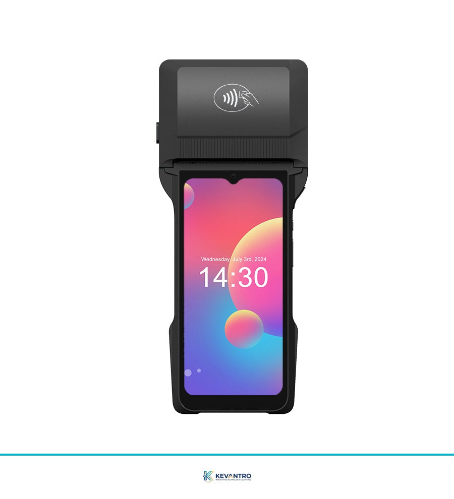 Kevantro KEVPOS-T6 Android 14 Smart Handheld POS Terminal | 6.5" Touchscreen | 80mm Thermal Printer | NFC | 4G | 6400mAh