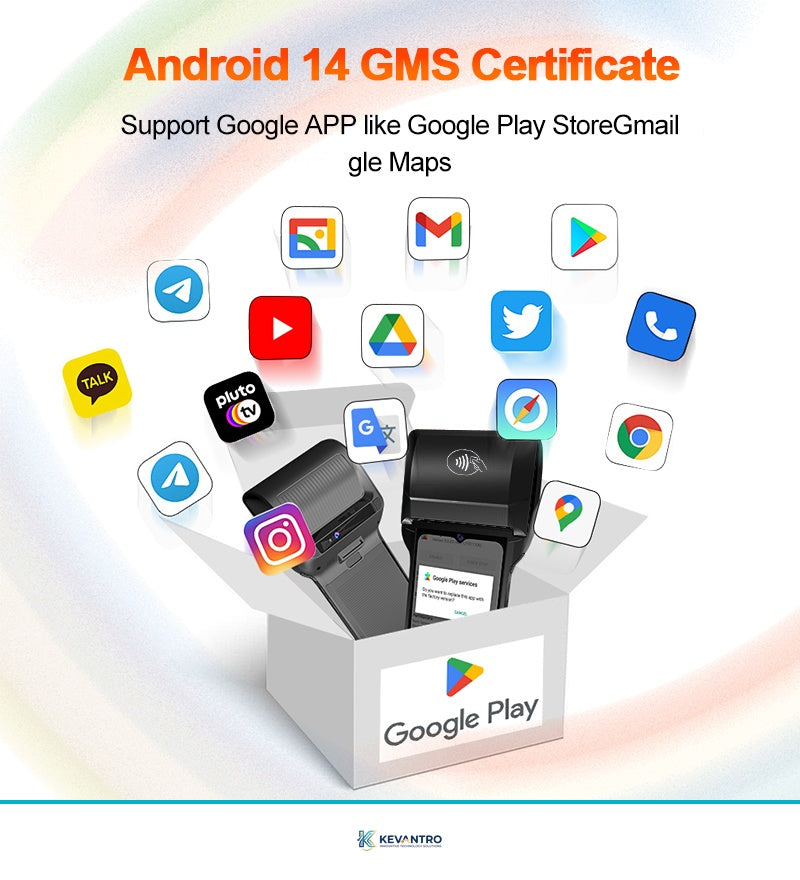 Kevantro KEVPOS-T6 Android 14 Smart Handheld POS Terminal | 6.5" Touchscreen | 80mm Thermal Printer | NFC | 4G | 6400mAh